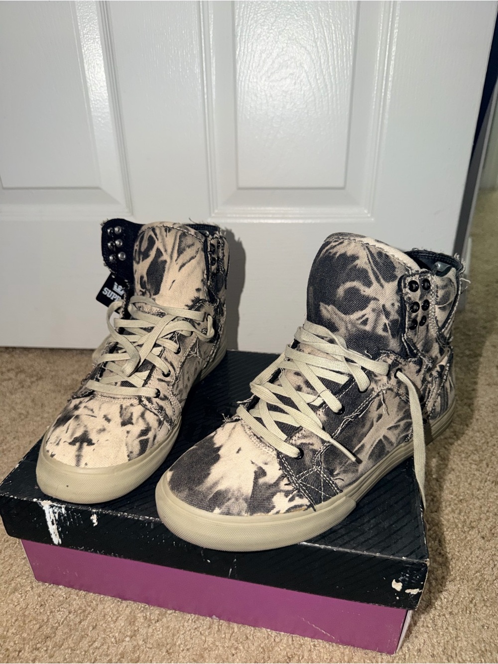 Supra Skytop Chad Muska Pro Acid Wash Denim High Top Shoes Men’s 8.5